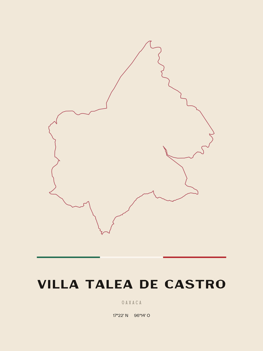 Framed poster of Villa Talea de Castro, Oaxaca.