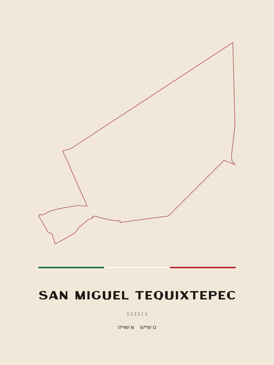 Framed poster of San Miguel Tequixtepec, Oaxaca.