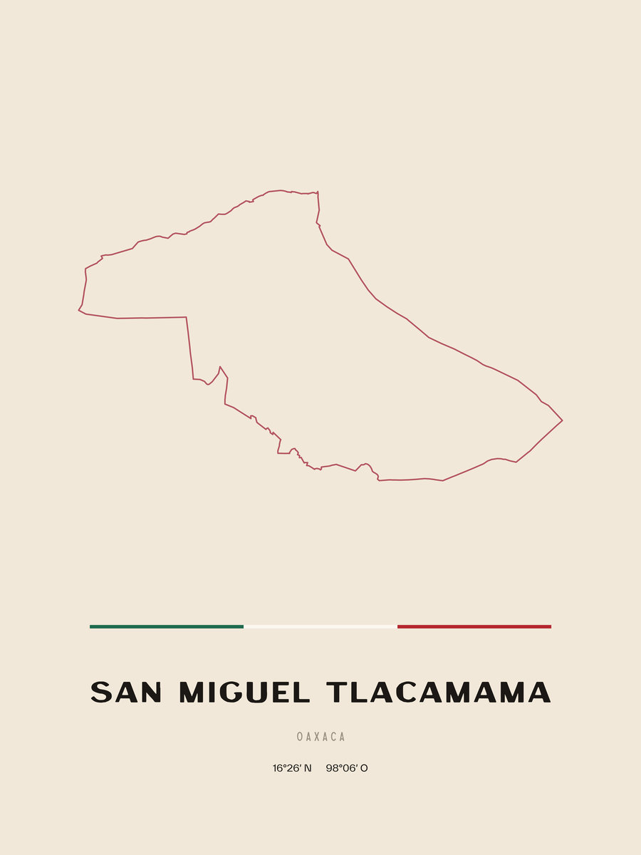 Framed poster of San Miguel Tlacamama, Oaxaca.