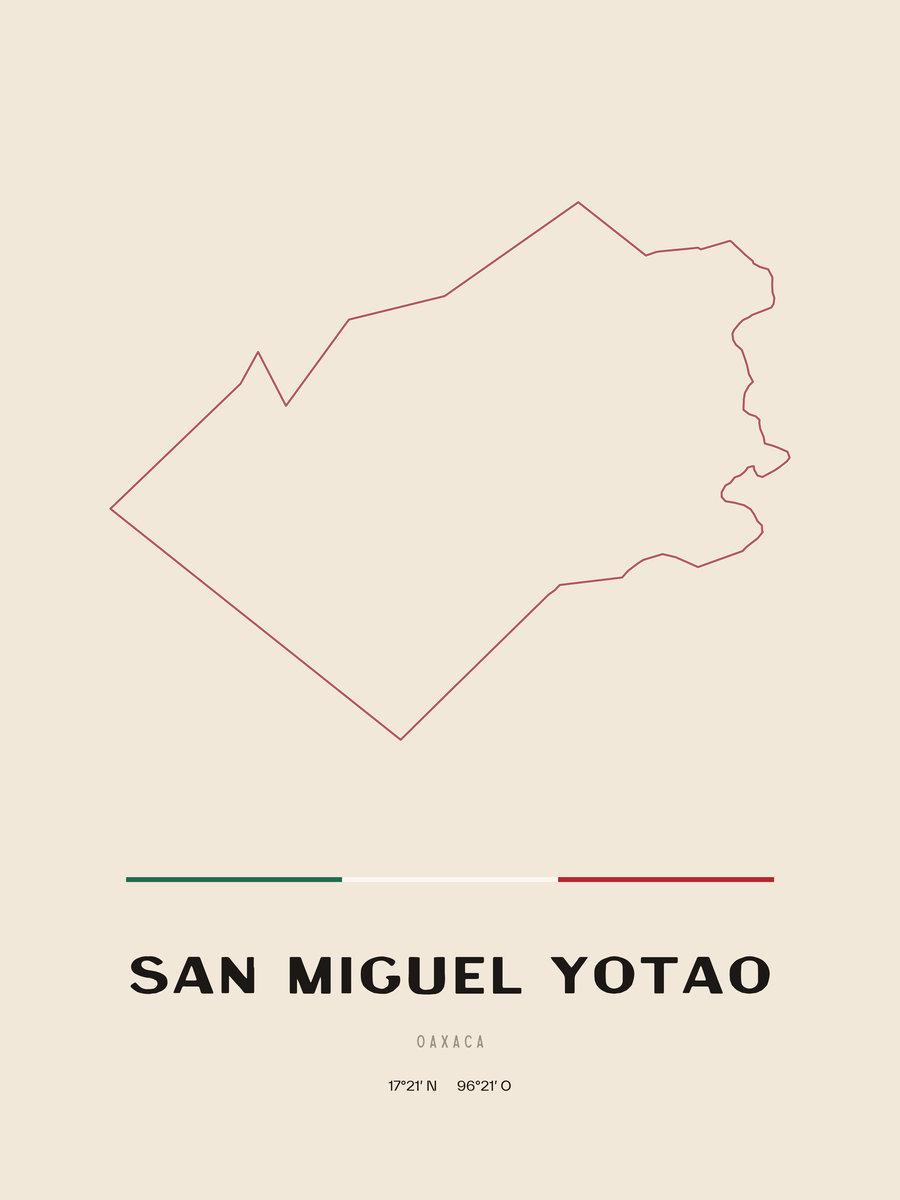 Framed poster of San Miguel Yotao, Oaxaca.
