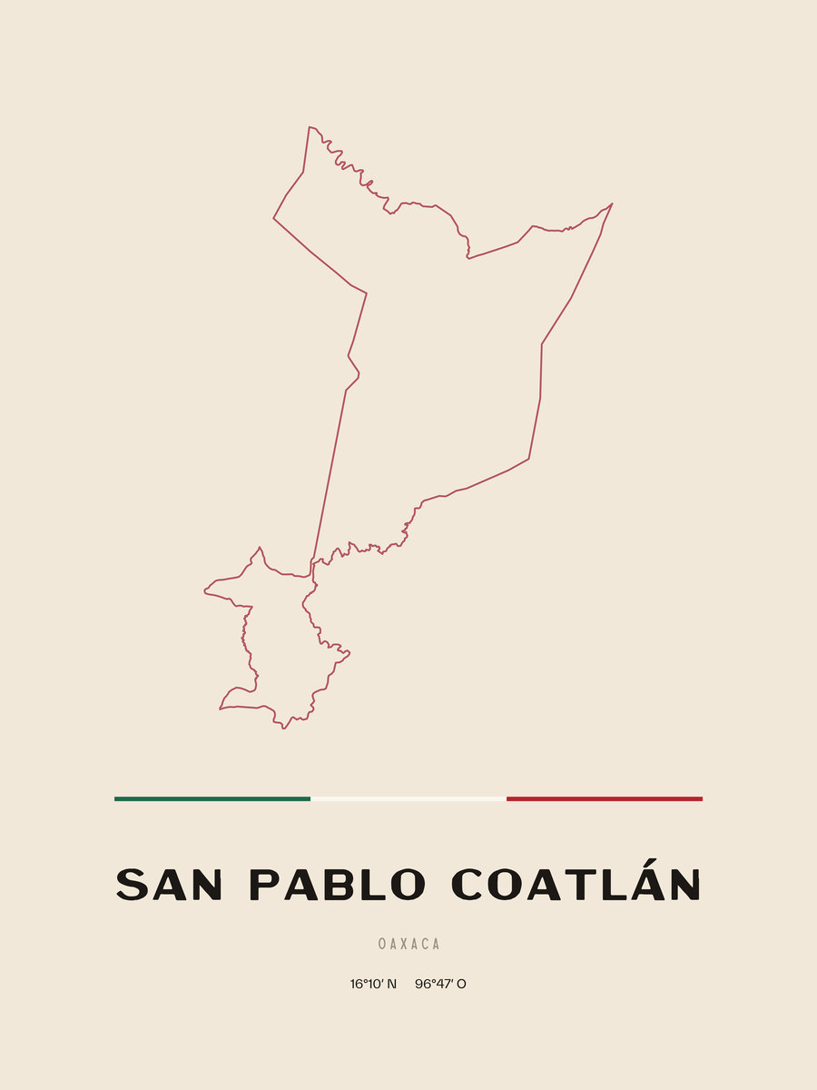 Framed poster of San Pablo Coatlán, Oaxaca.