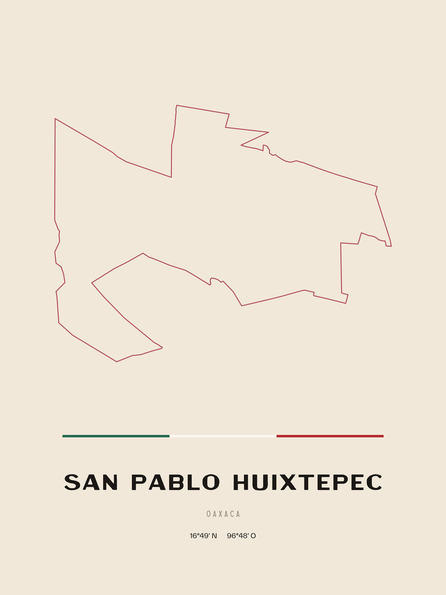 Framed poster of San Pablo Huixtepec, Oaxaca.