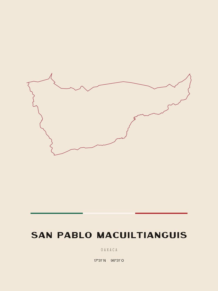 Framed poster of San Pablo Macuiltianguis, Oaxaca.