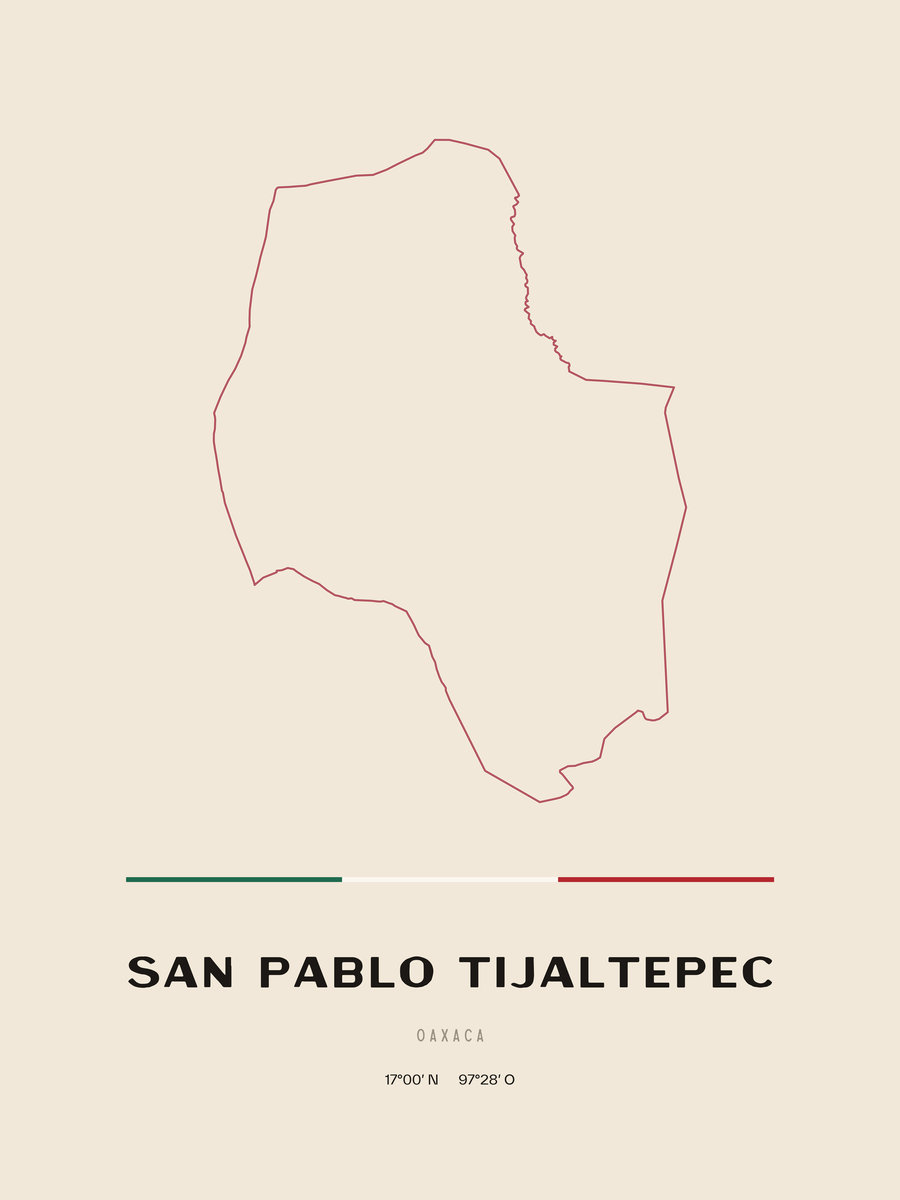 Framed poster of San Pablo Tijaltepec, Oaxaca.