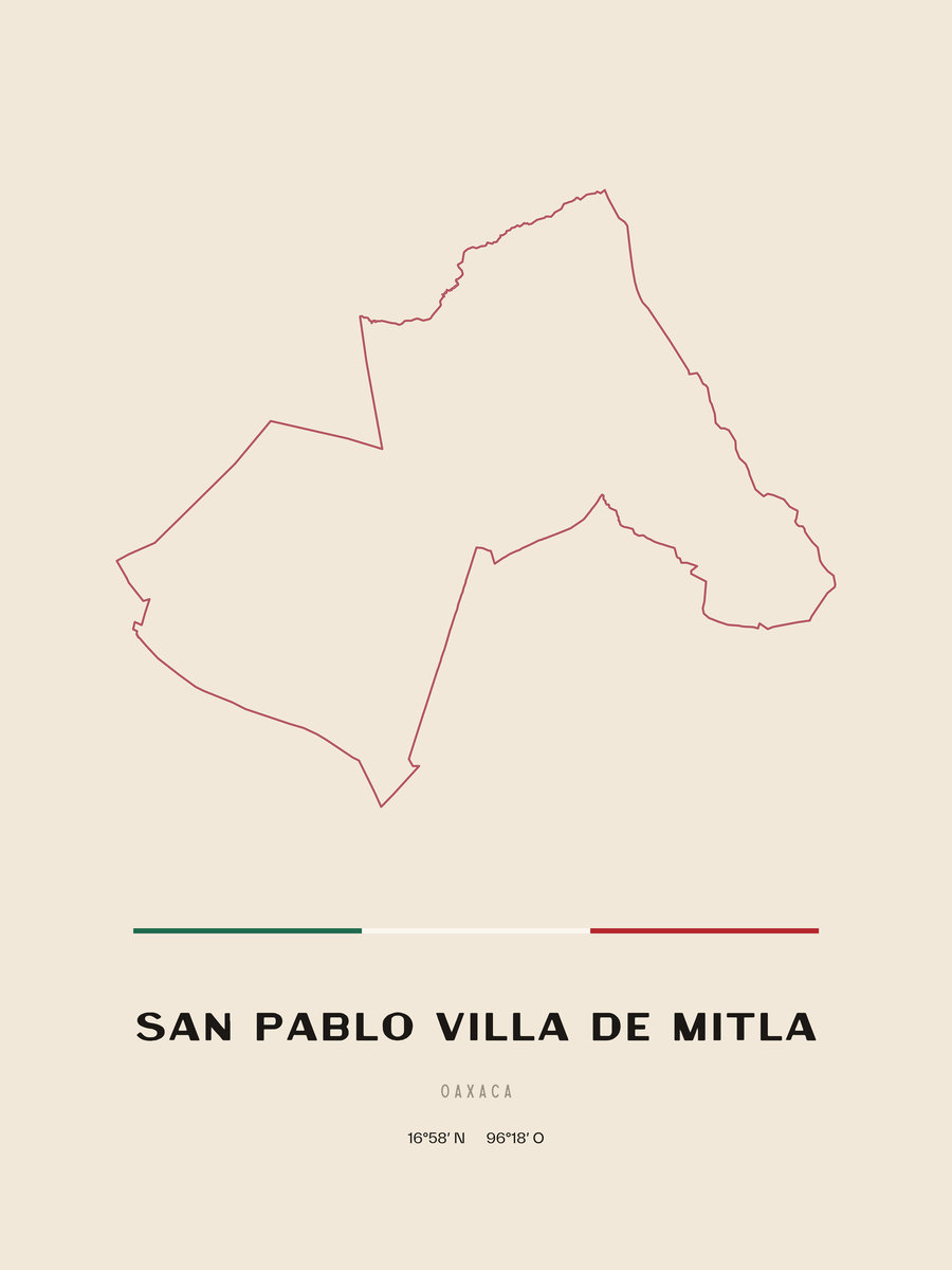 Framed poster of San Pablo Villa de Mitla, Oaxaca.