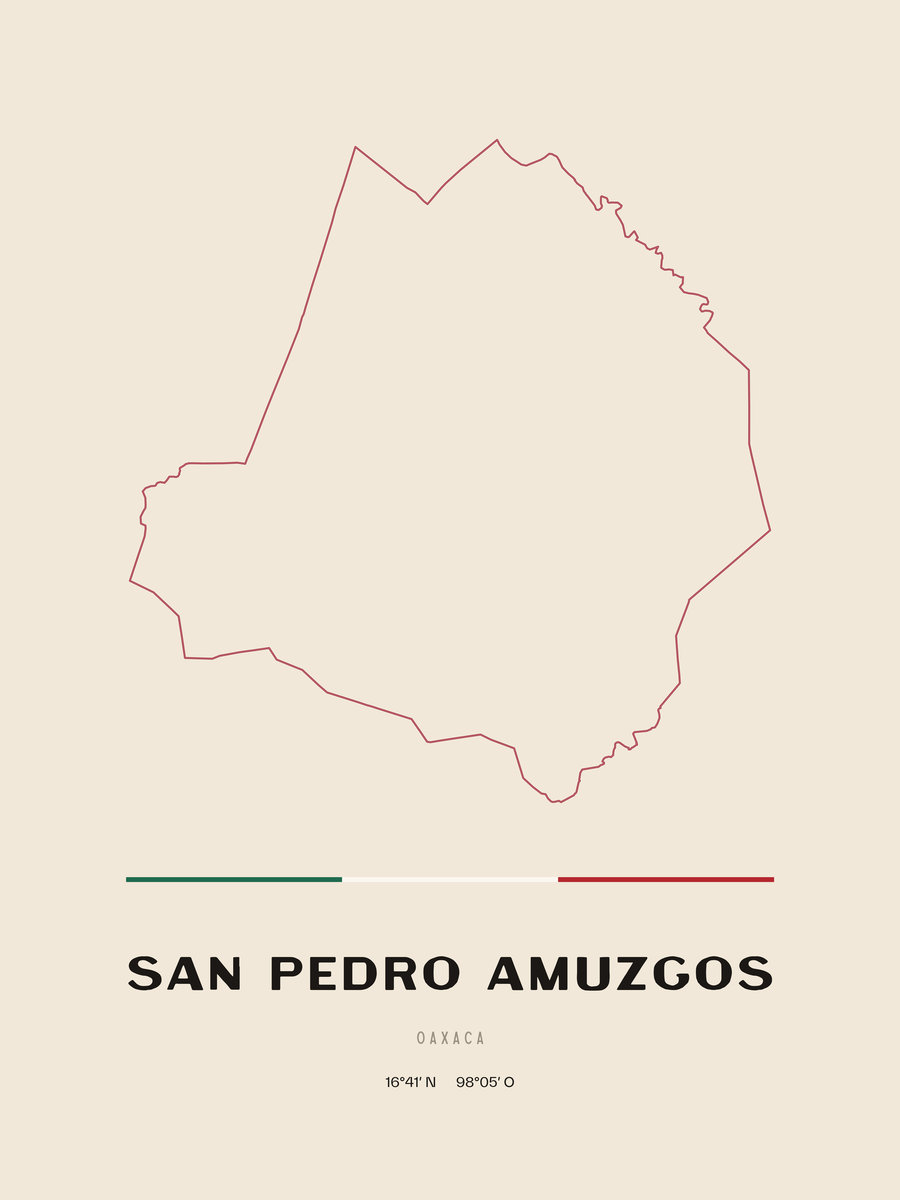 Framed poster of San Pedro Amuzgos, Oaxaca.