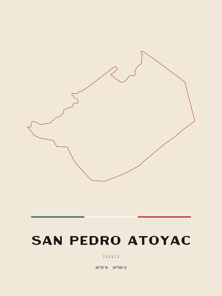 Framed poster of San Pedro Atoyac, Oaxaca.