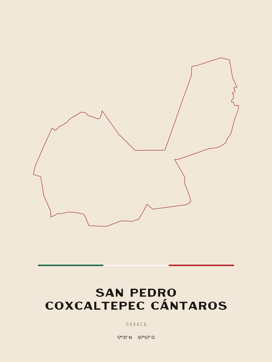 Framed poster of San Pedro Coxcaltepec Cántaros, Oaxaca.