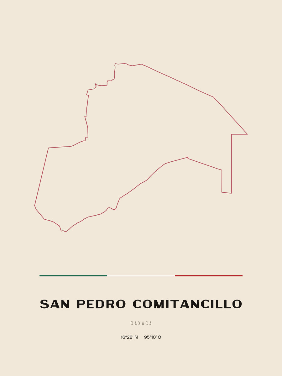 Framed poster of San Pedro Comitancillo, Oaxaca.