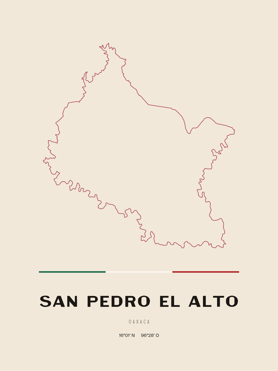 Framed poster of San Pedro el Alto, Oaxaca.