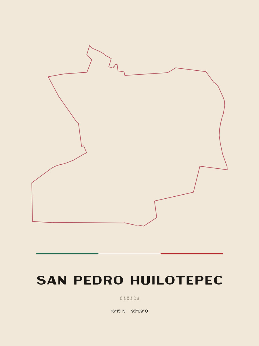 Framed poster of San Pedro Huilotepec, Oaxaca.