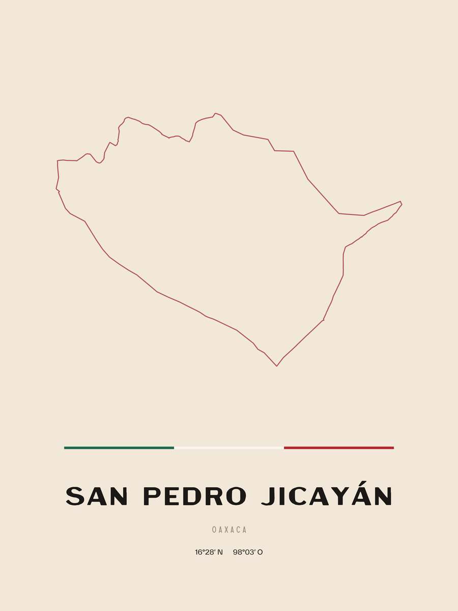 Framed poster of San Pedro Jicayán, Oaxaca.
