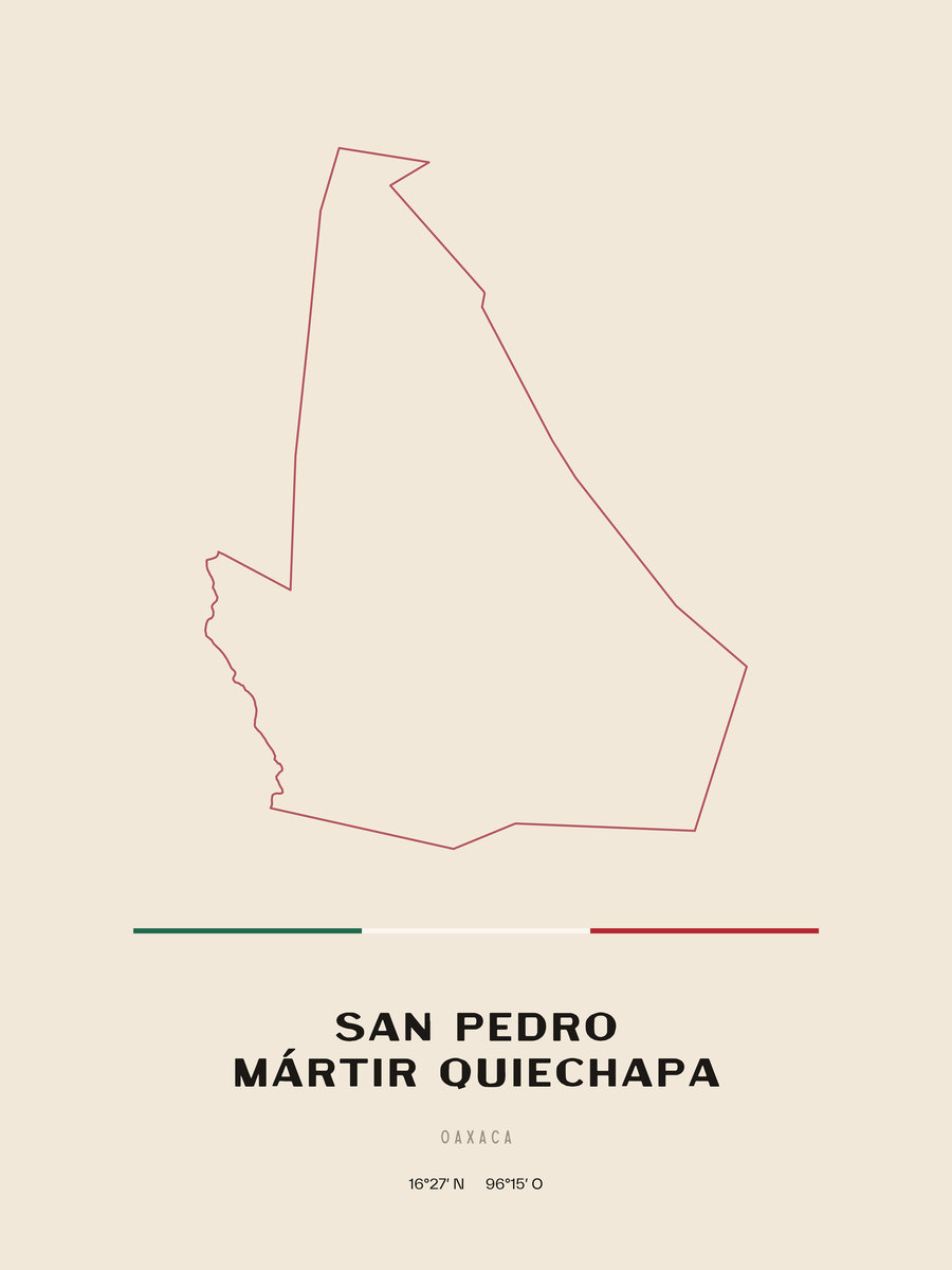 Framed poster of San Pedro Mártir Quiechapa, Oaxaca.