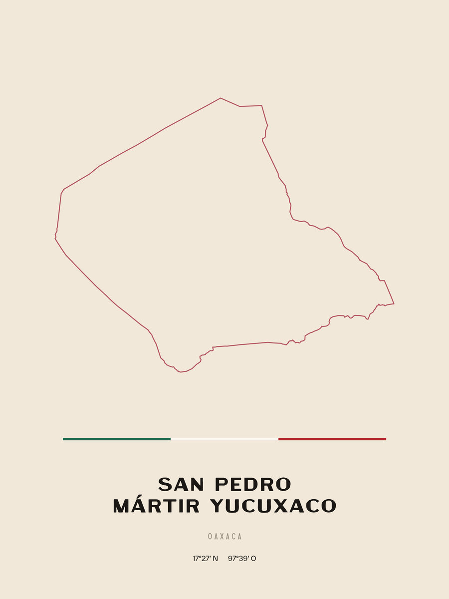 Framed poster of San Pedro Mártir Yucuxaco, Oaxaca.