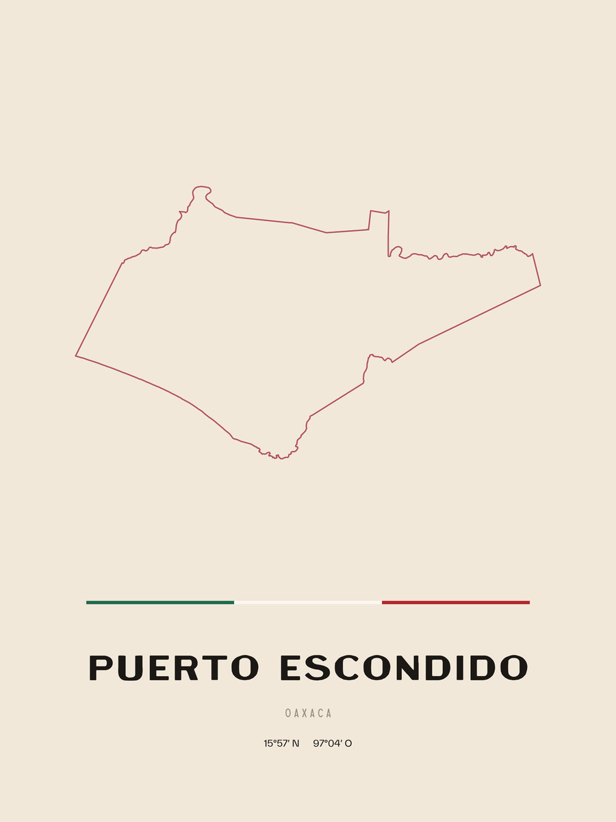 Framed poster of Puerto Escondido, Oaxaca.