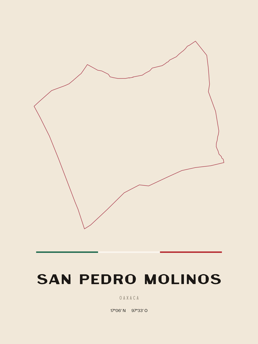 Framed poster of San Pedro Molinos, Oaxaca.
