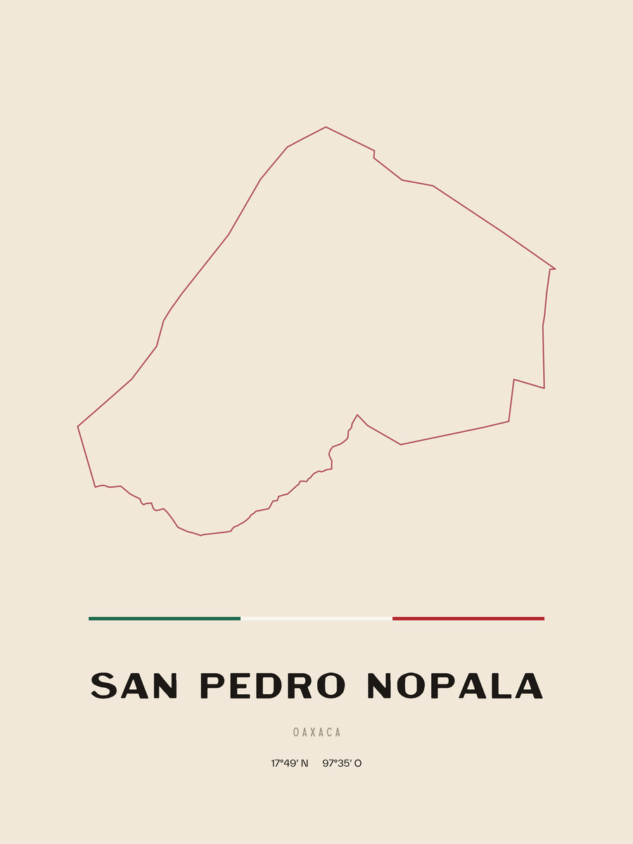 Framed poster of San Pedro Nopala, Oaxaca.
