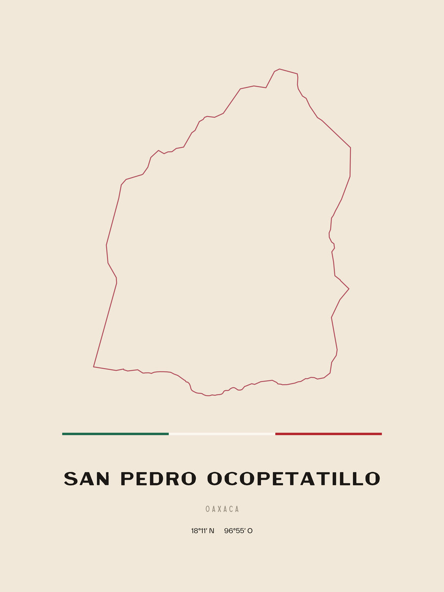 Framed poster of San Pedro Ocopetatillo, Oaxaca.