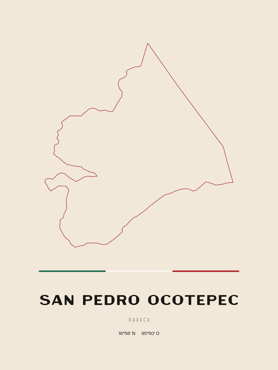Framed poster of San Pedro Ocotepec, Oaxaca.