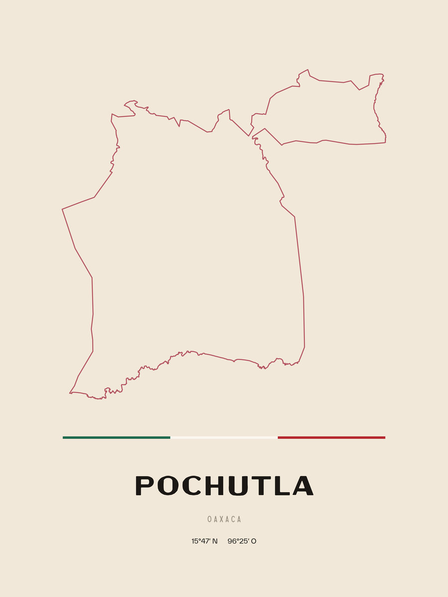 Framed poster of Pochutla, Oaxaca.