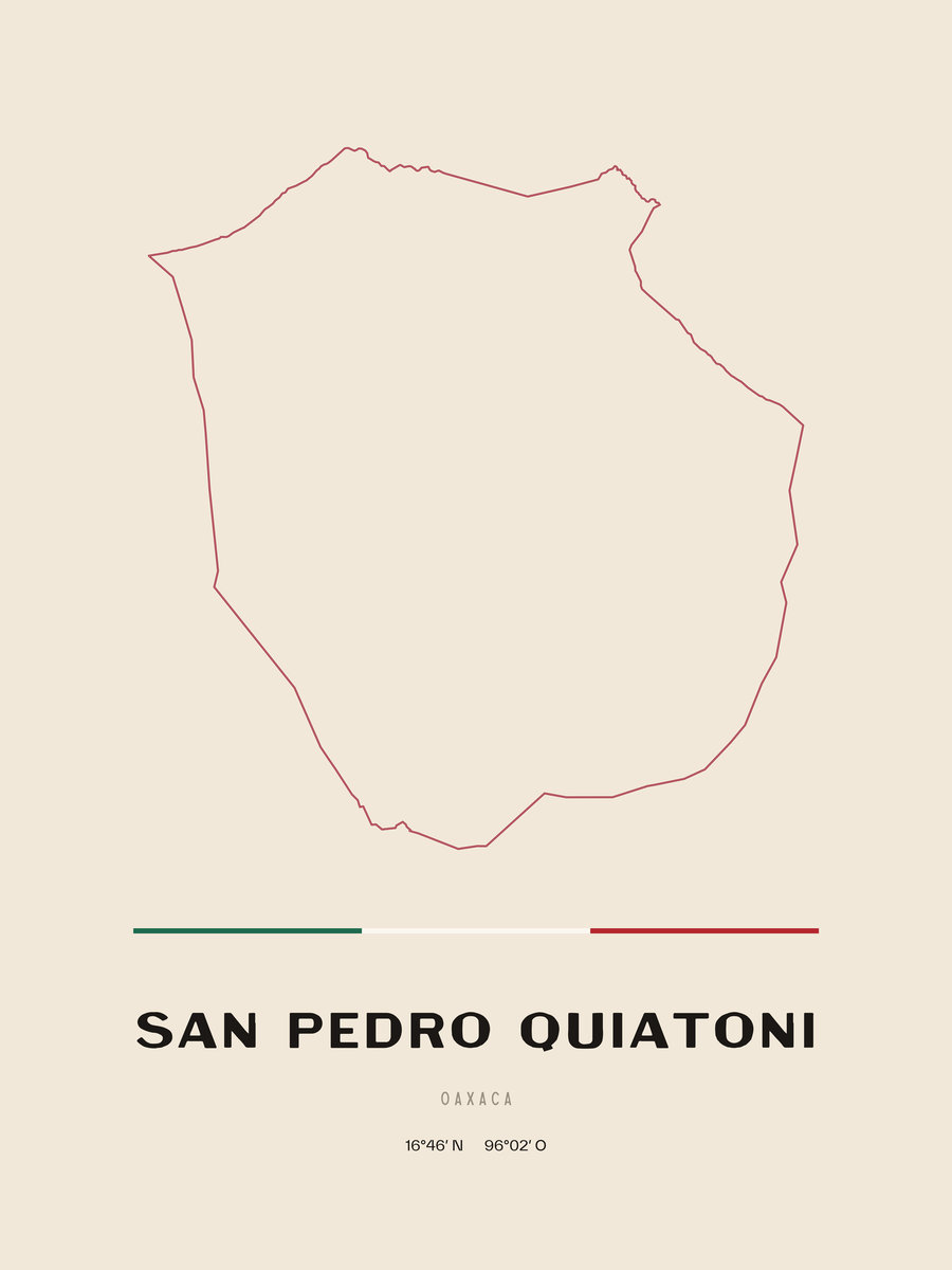 Framed poster of San Pedro Quiatoni, Oaxaca.