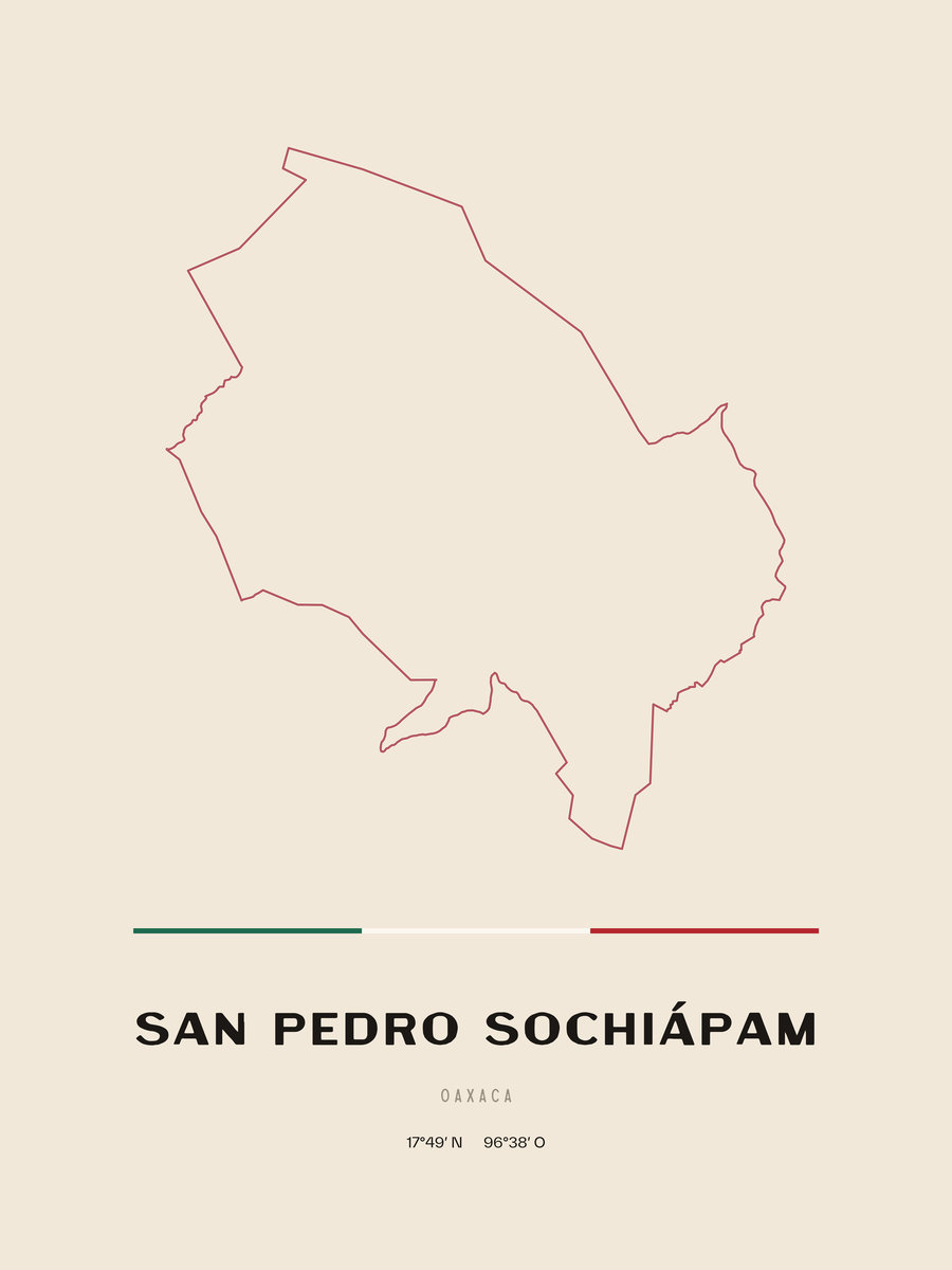 Framed poster of San Pedro Sochiápam, Oaxaca.