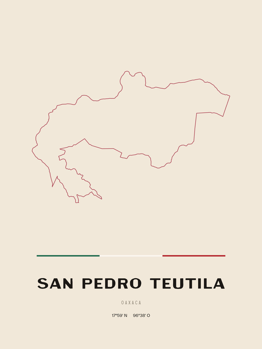 Framed poster of San Pedro Teutila, Oaxaca.