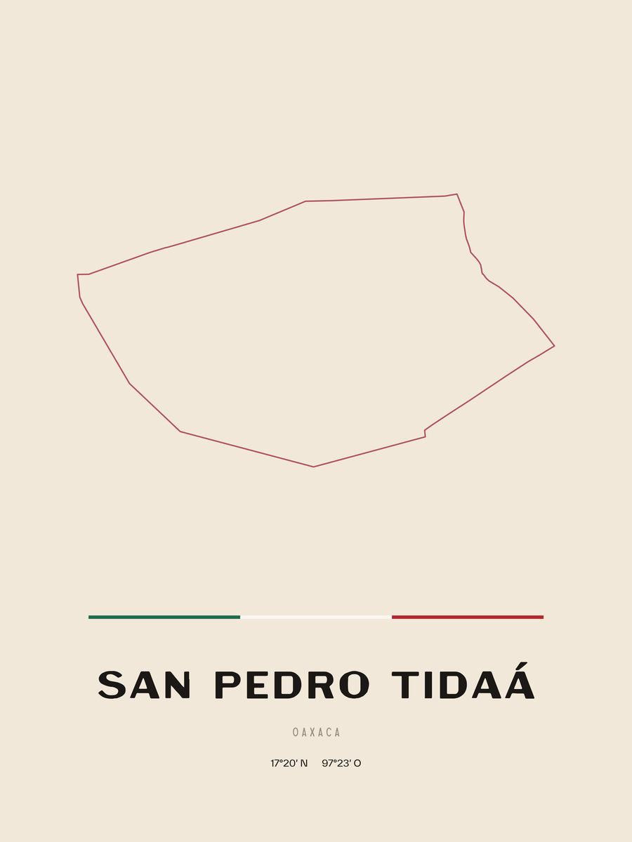 Framed poster of San Pedro Tidaá, Oaxaca.
