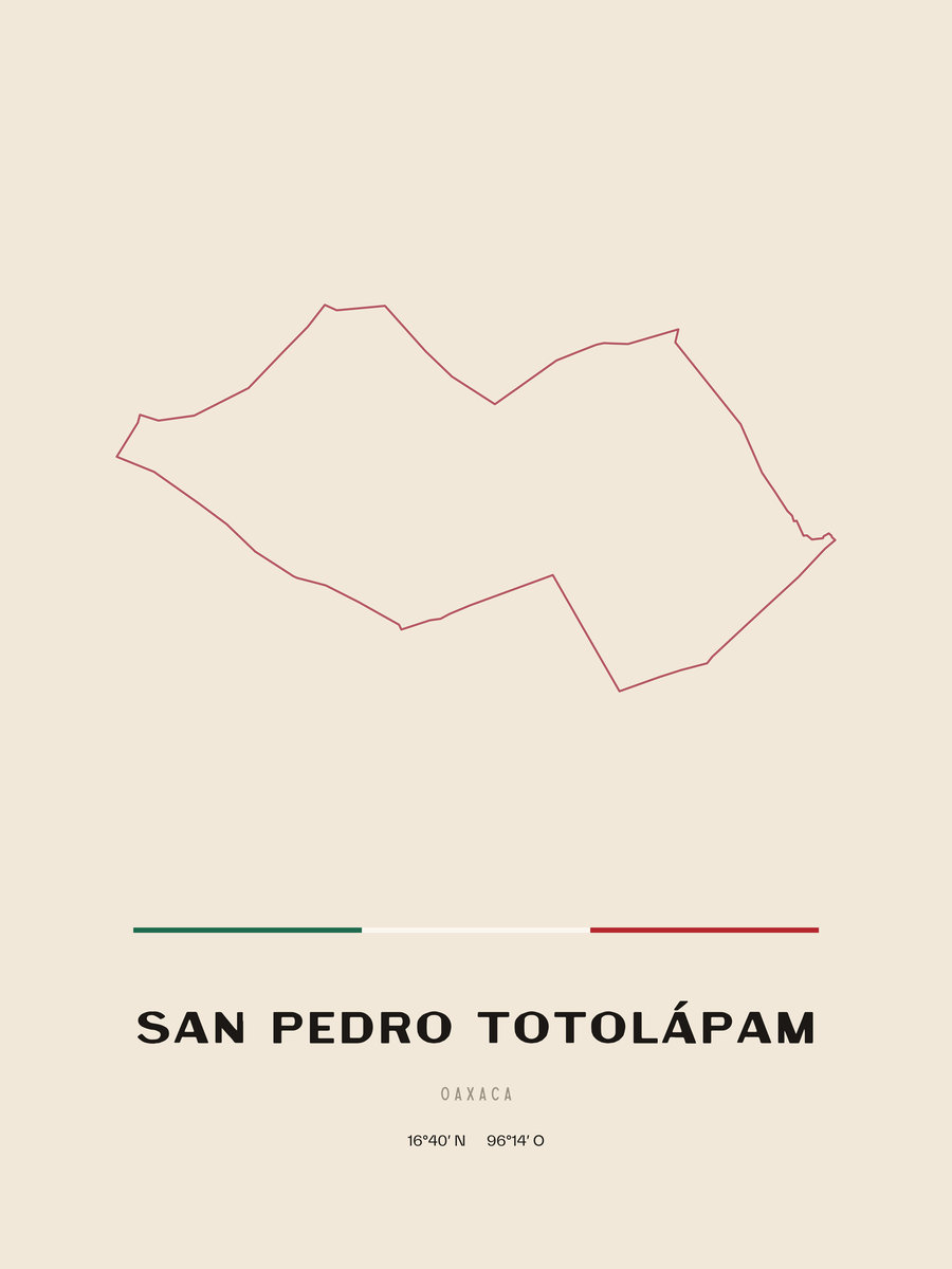 Framed poster of San Pedro Totolápam, Oaxaca.