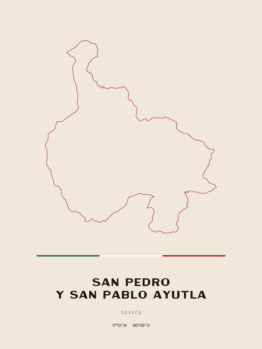 Framed poster of San Pedro y San Pablo Ayutla, Oaxaca.