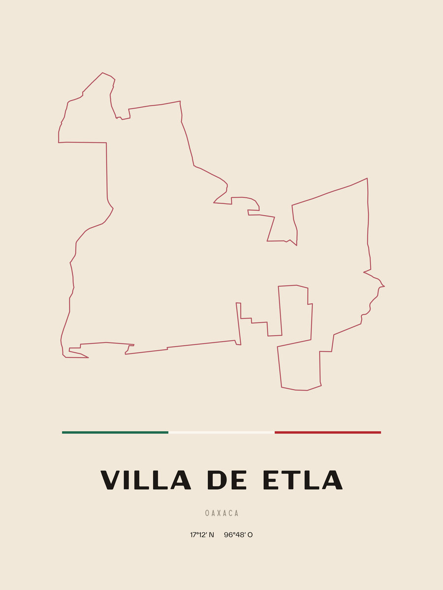 Framed poster of Villa de Etla, Oaxaca.
