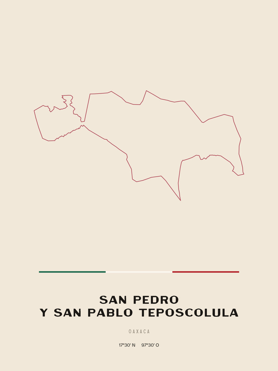 Framed poster of San Pedro y San Pablo Teposcolula, Oaxaca.