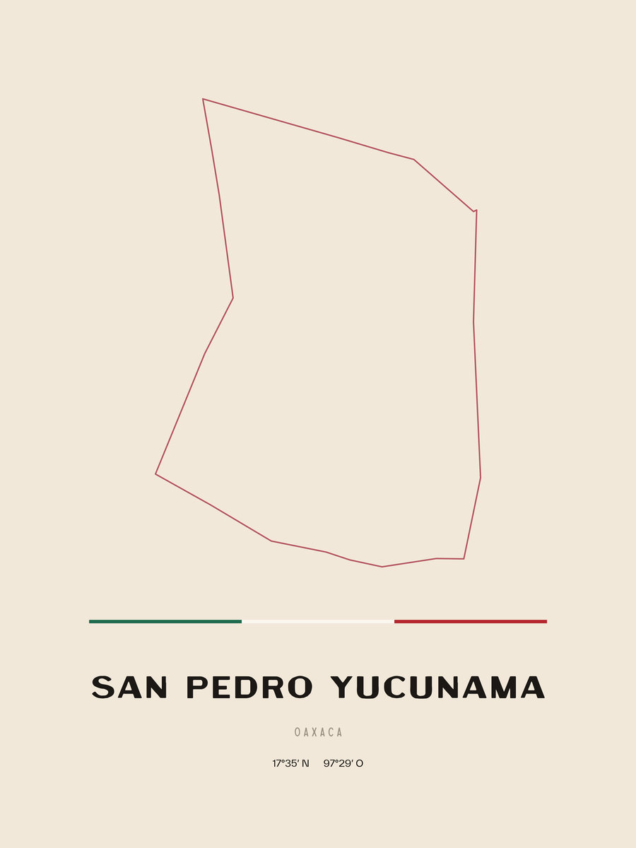 Framed poster of San Pedro Yucunama, Oaxaca.
