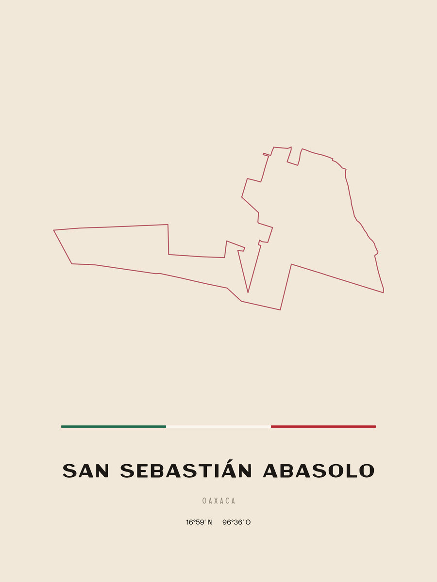 Framed poster of San Sebastián Abasolo, Oaxaca.