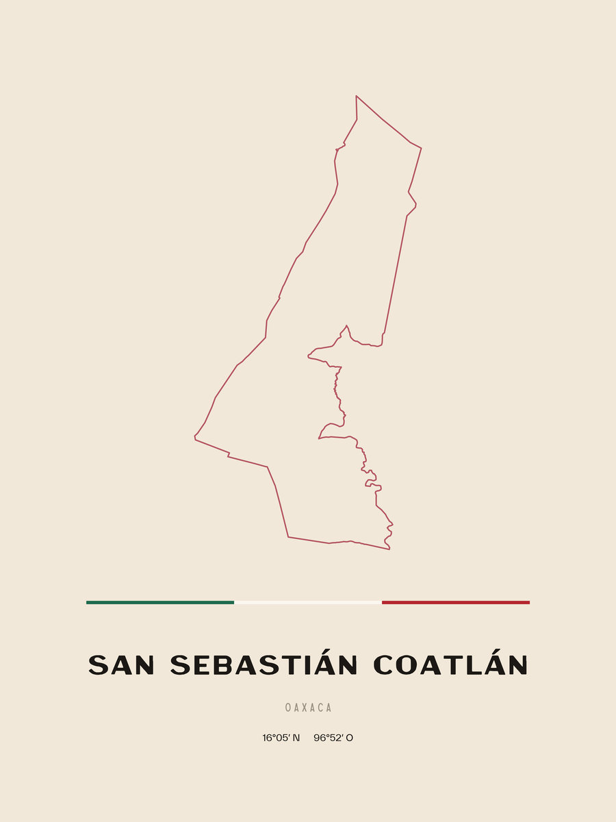 Framed poster of San Sebastián Coatlán, Oaxaca.