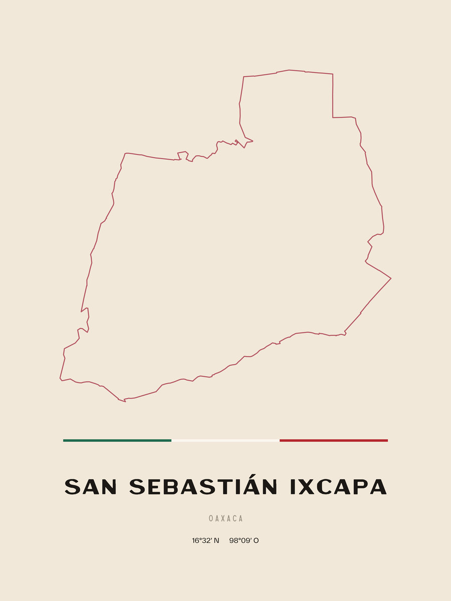 Framed poster of San Sebastián Ixcapa, Oaxaca.