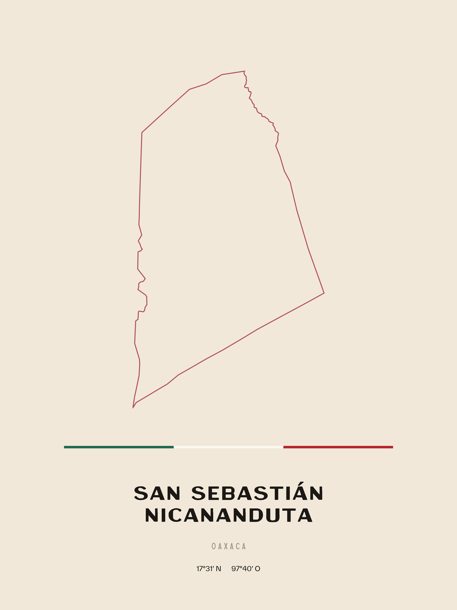 Framed poster of San Sebastián Nicananduta, Oaxaca.