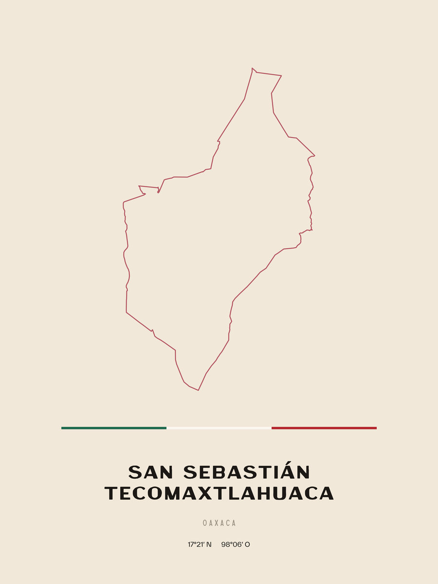 Framed poster of San Sebastián Tecomaxtlahuaca, Oaxaca.
