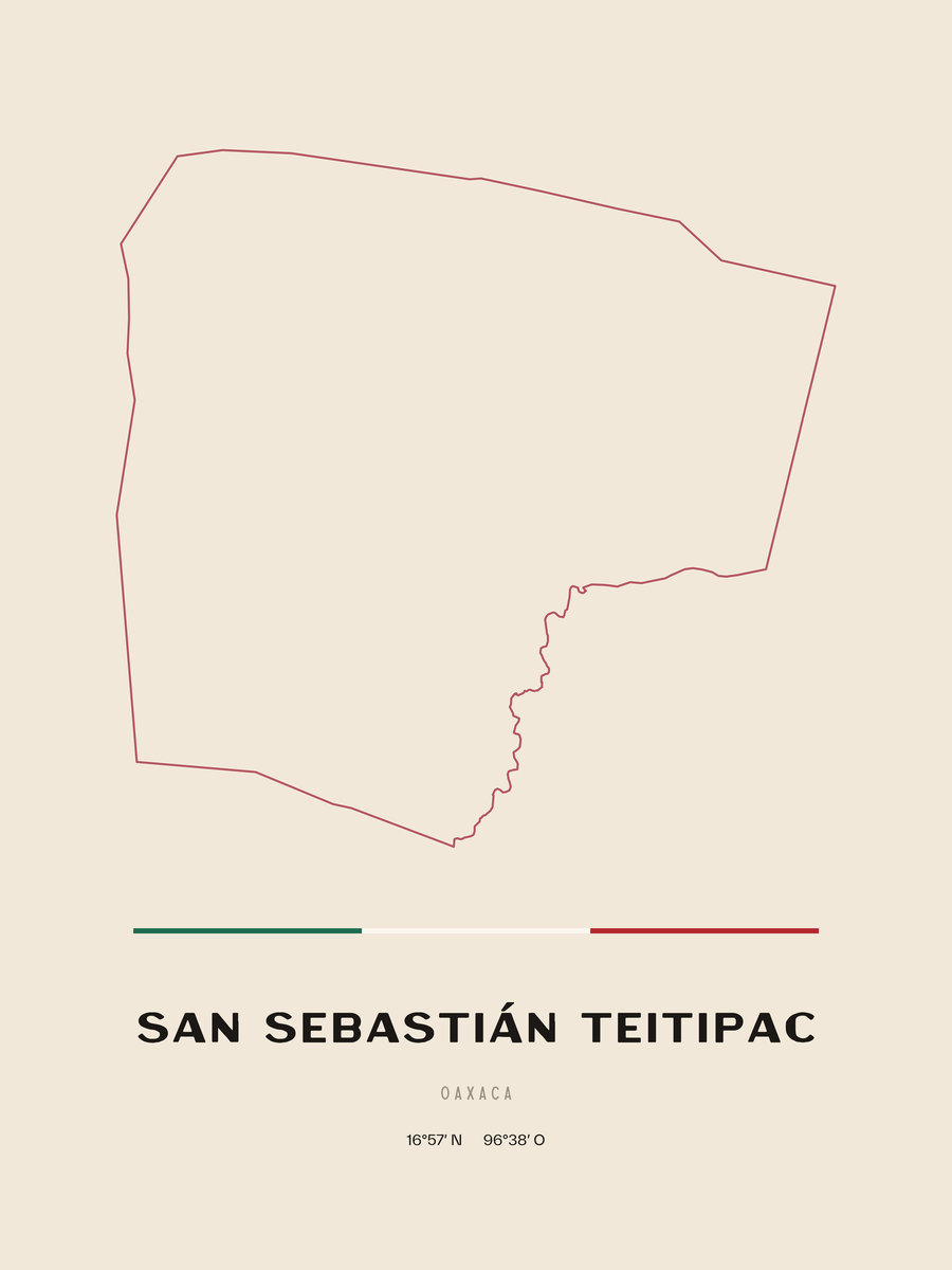 Framed poster of San Sebastián Teitipac, Oaxaca.