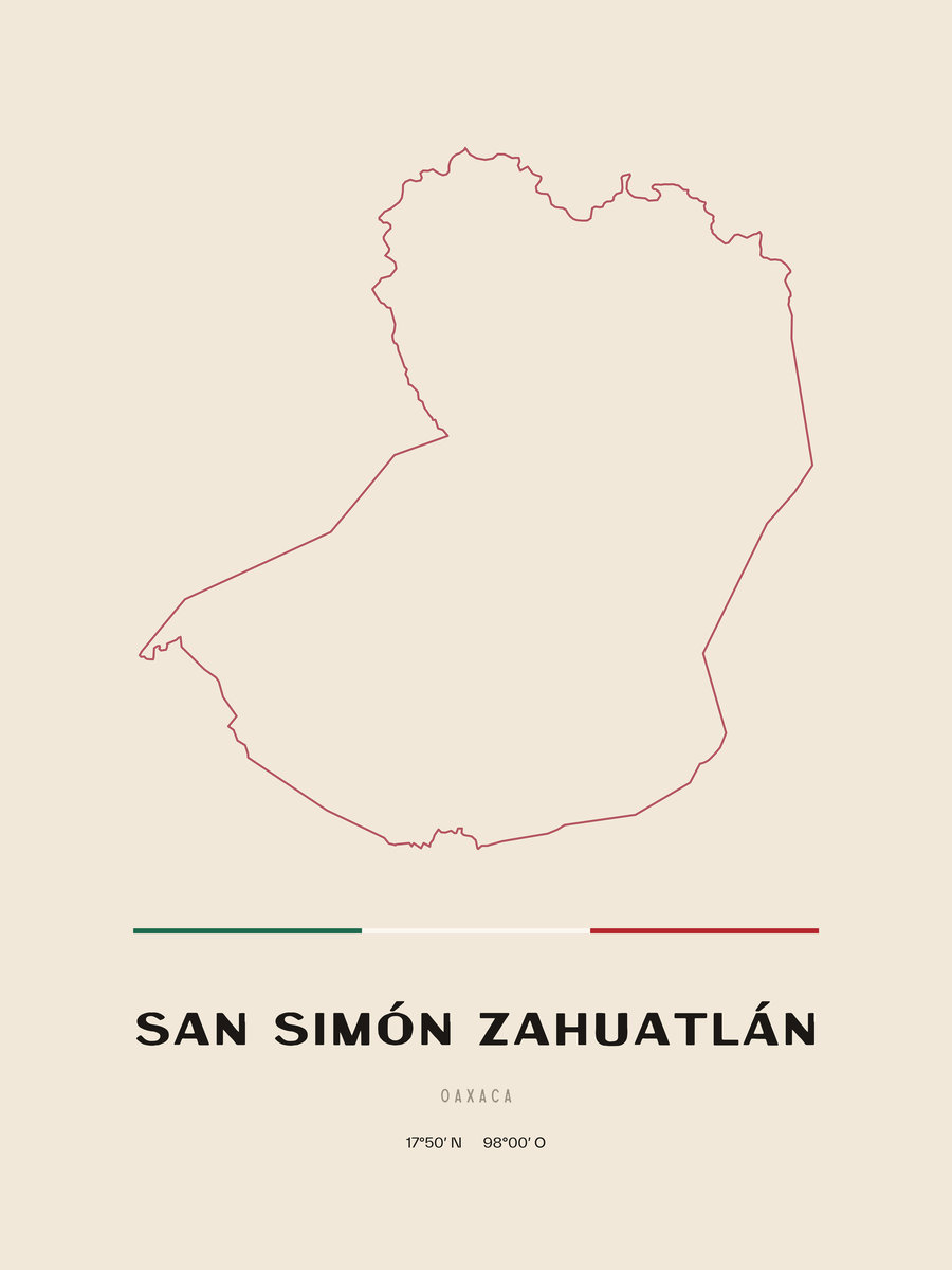 Framed poster of San Simón Zahuatlán, Oaxaca.