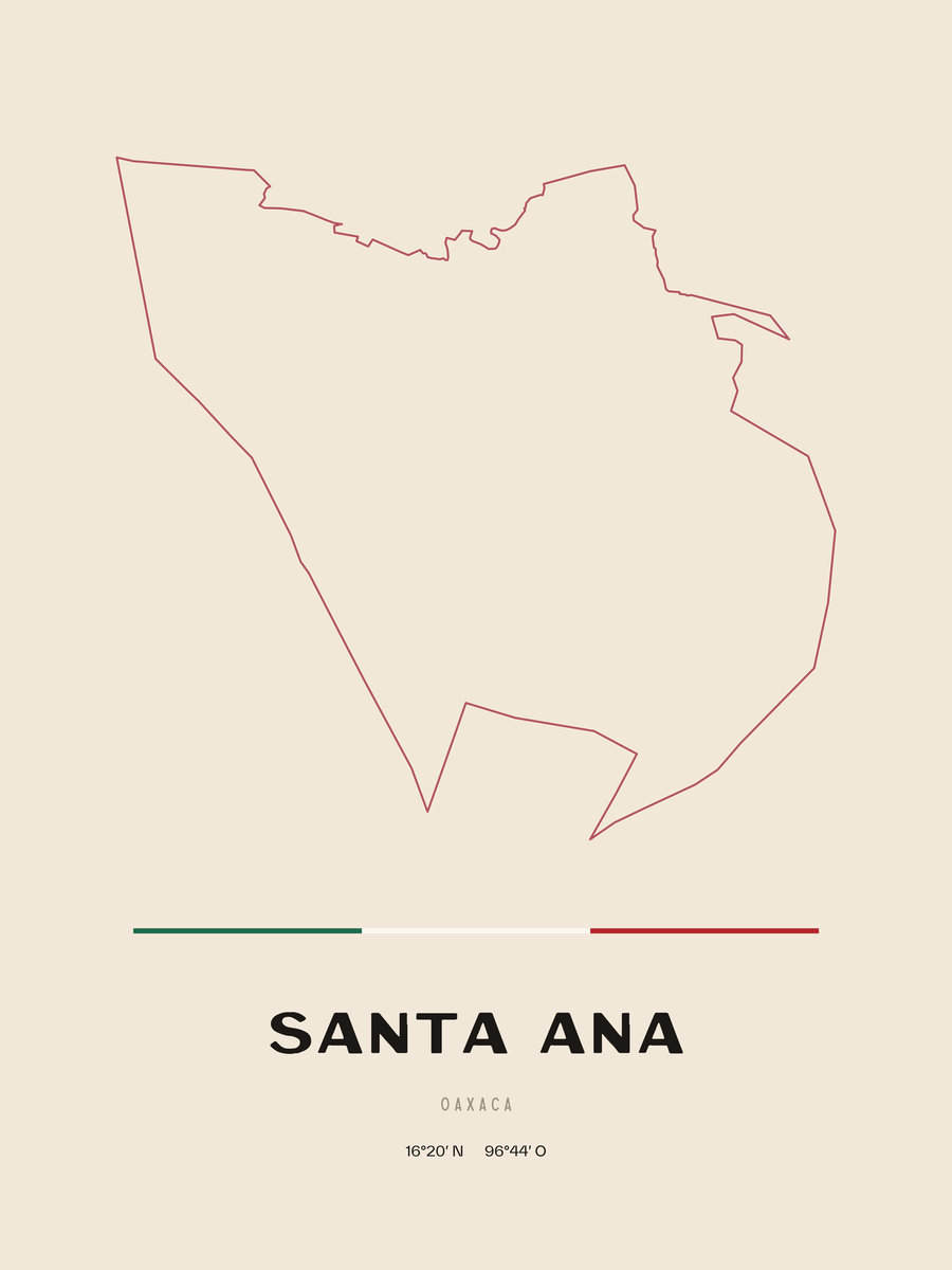 Framed poster of Santa Ana, Oaxaca.