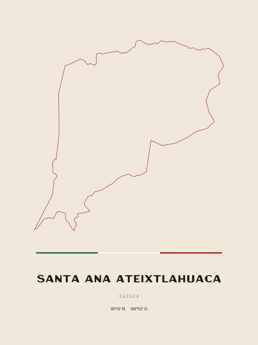 Framed poster of Santa Ana Ateixtlahuaca, Oaxaca.