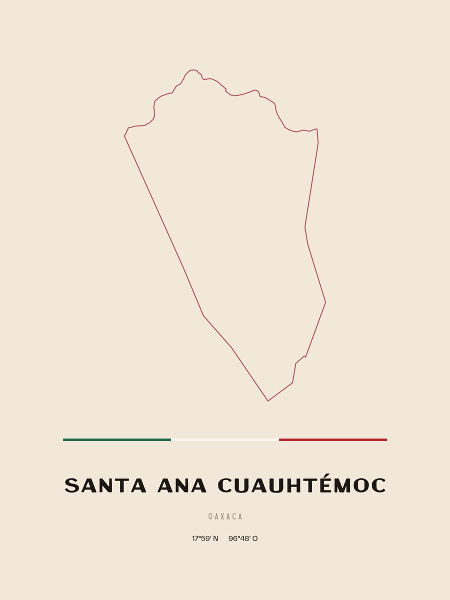 Framed poster of Santa Ana Cuauhtémoc, Oaxaca.