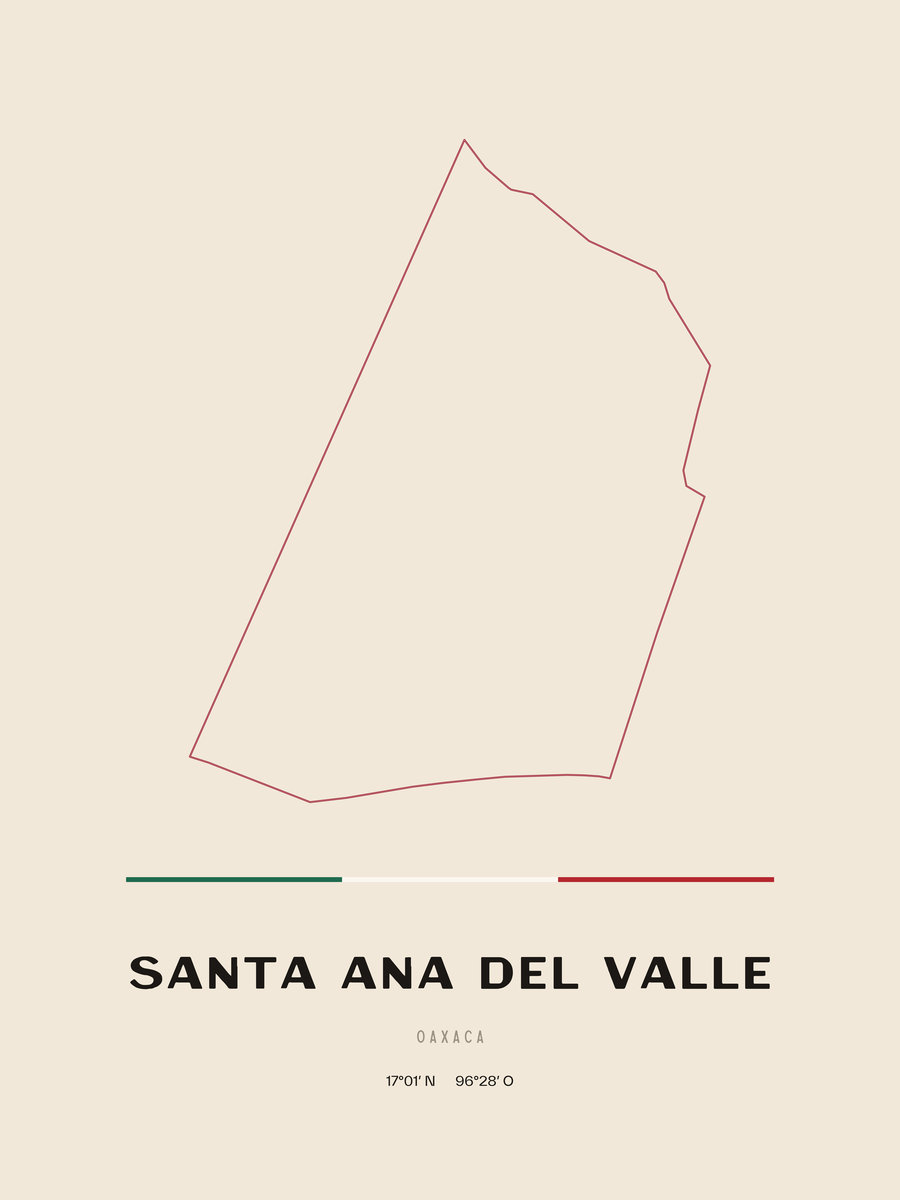 Framed poster of Santa Ana del Valle, Oaxaca.