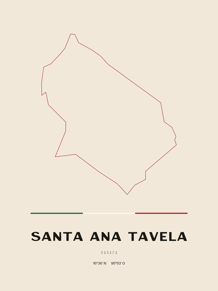 Framed poster of Santa Ana Tavela, Oaxaca.