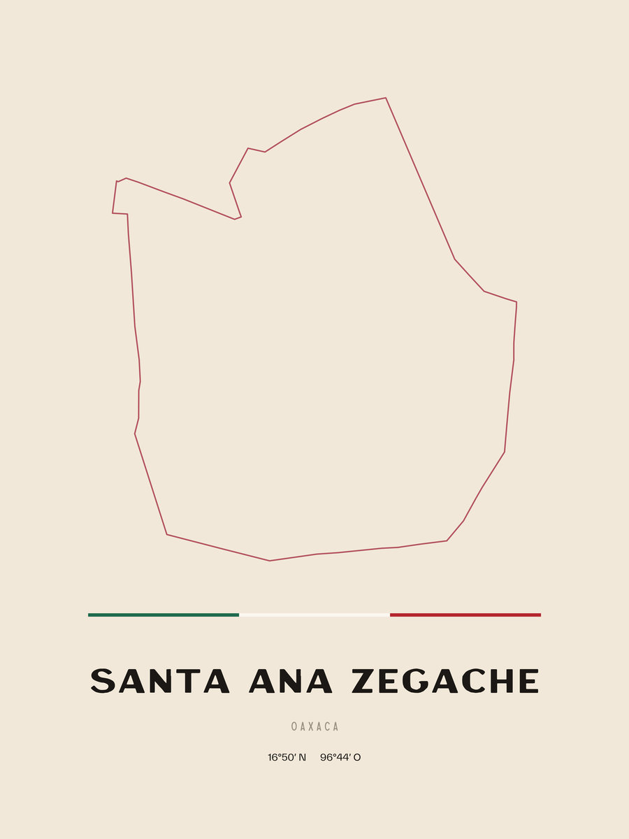 Framed poster of Santa Ana Zegache, Oaxaca.