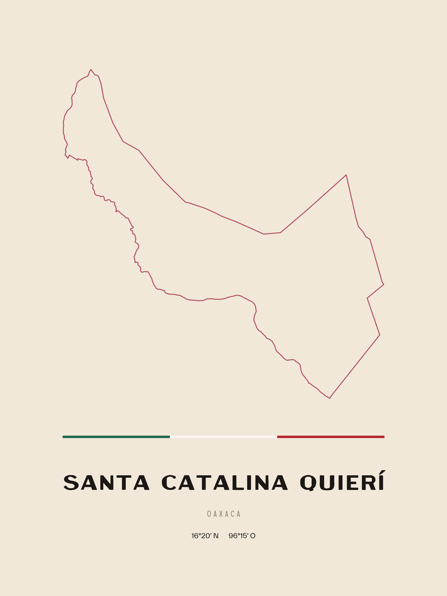 Framed poster of Santa Catalina Quierí, Oaxaca.