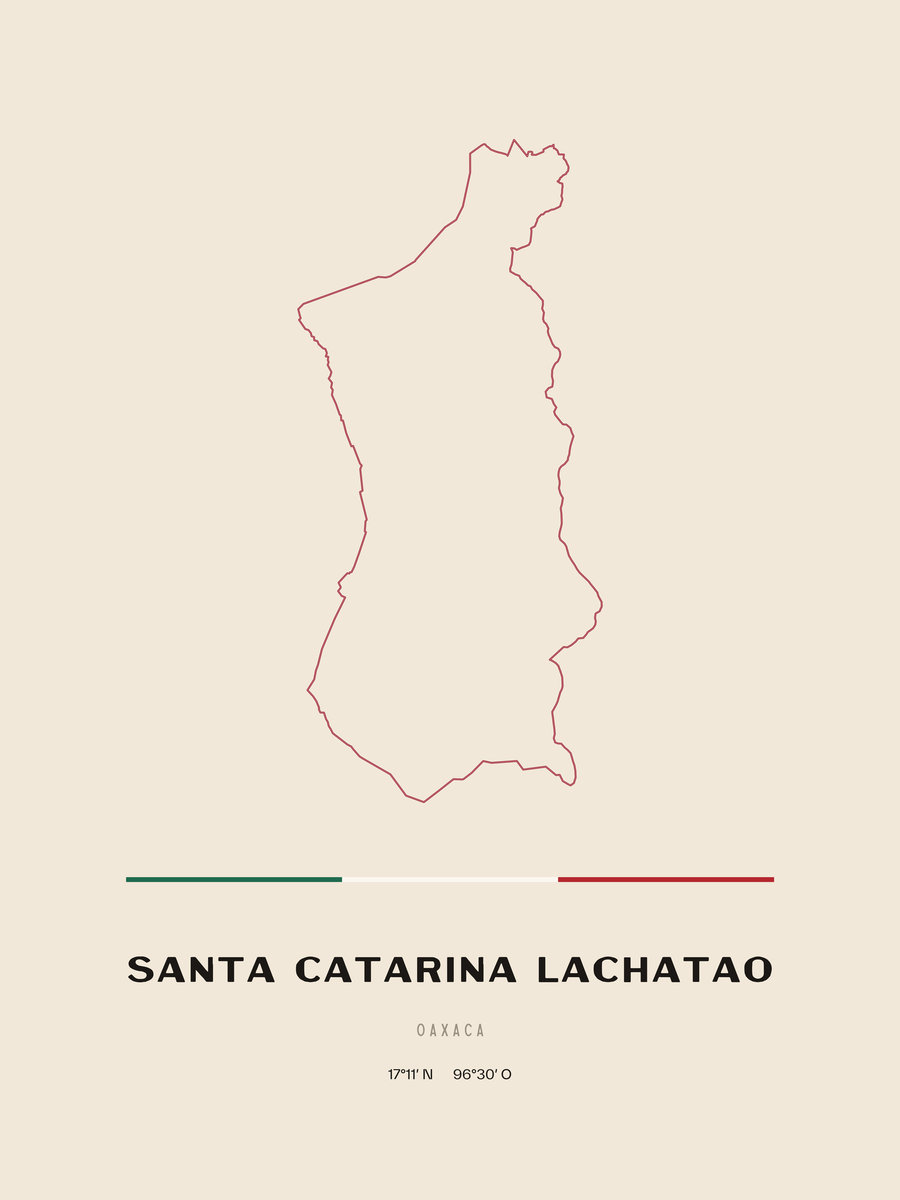 Framed poster of Santa Catarina Lachatao, Oaxaca.
