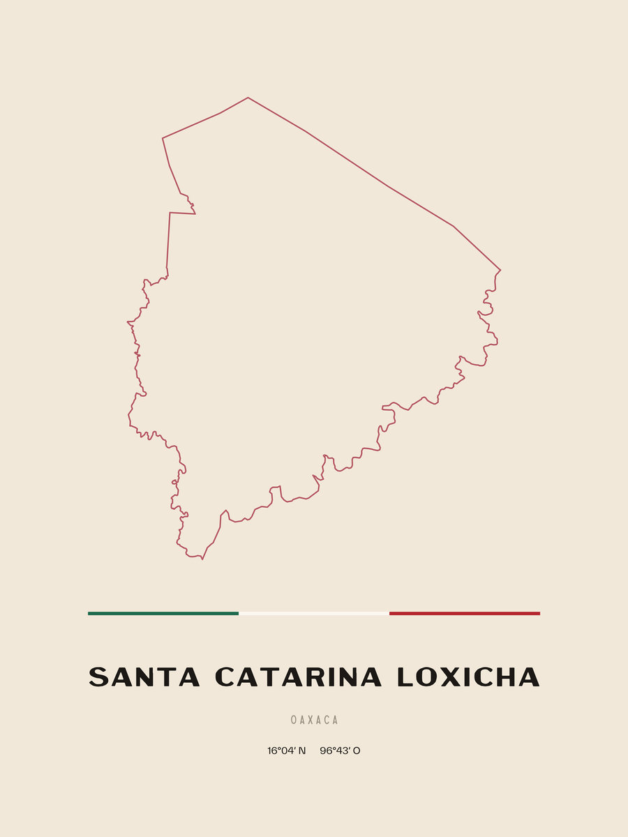 Framed poster of Santa Catarina Loxicha, Oaxaca.