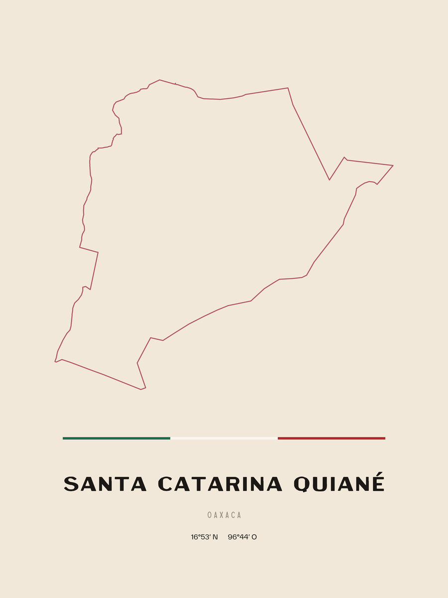 Framed poster of Santa Catarina Quiané, Oaxaca.